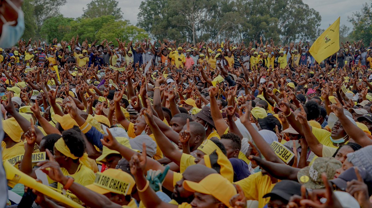 HStvNews's tweet photo. JUST IN: @CCCZimbabwe rally in #Gokwe is proceeding after Justice Chirau made a finding that there is no proof that the rally has been cancelled by @PoliceZimbabwe . The Judge stated that what she has is "proof that the police have authorised the rally. ✍🏾 @ZLHRLawyers https://t.co/XQMPsKczrv