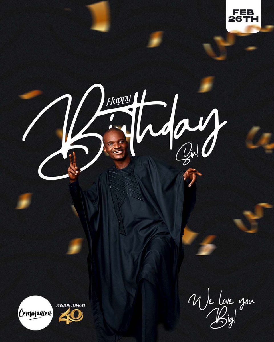 Happy Birthday to our Father, Teacher, Mentor, Pastor, Brother, Uncle, Counsel.

Thank you sir for your labour of love over us. We love and appreciate you.

We pray for God's blessings on you like never before, today and always. Amen!

#thetopeawofisayo
#Godfatherat40