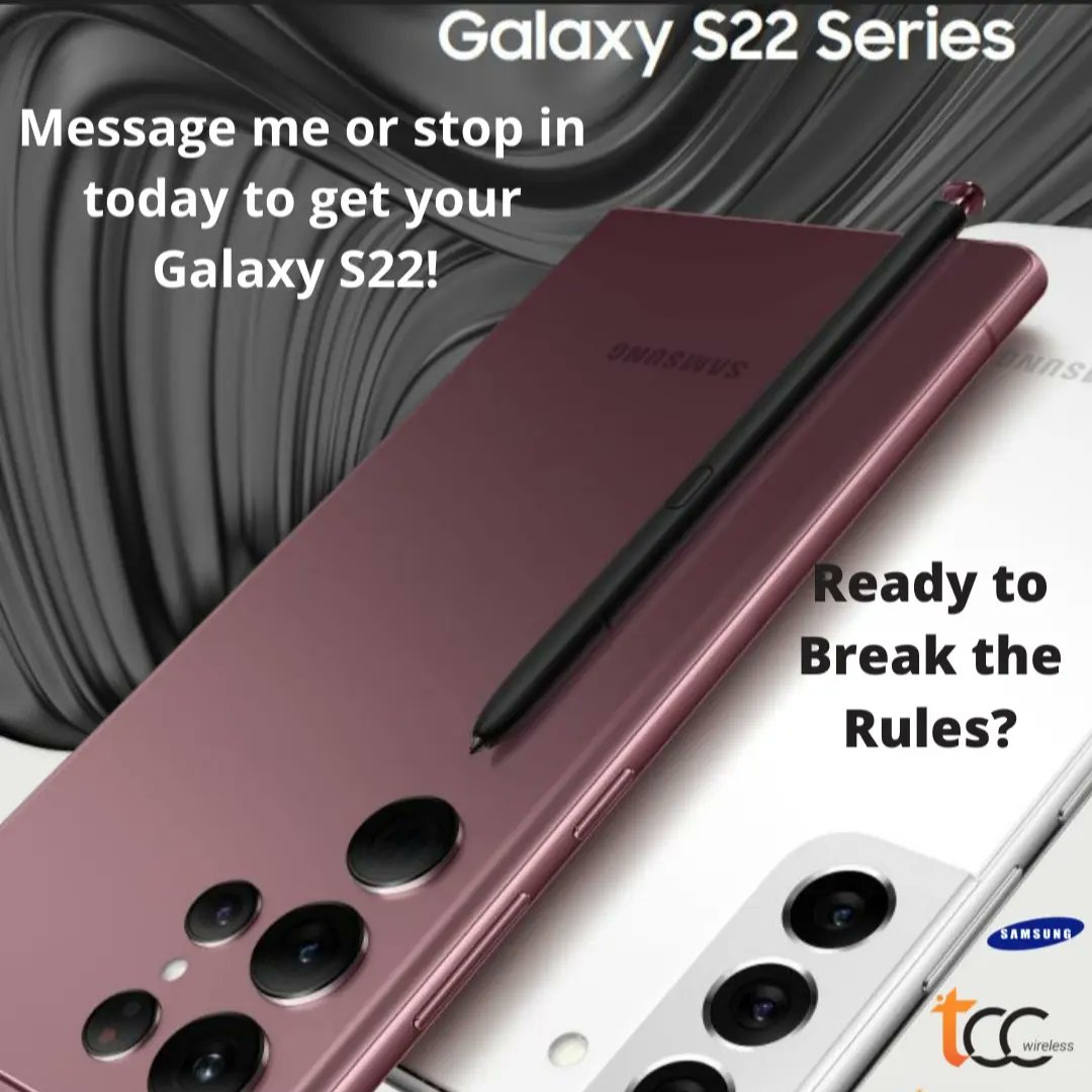 Who's ready to not only break the rules of the universe but also break the rules of what's possible in a smart phone?
Gather up your Spidey cents and come let me sling you up some AMAZING deals on the new Samsung Galaxy S22 family! 🕷🕸🤳
#tccwireless #tccfamily #samsungs22