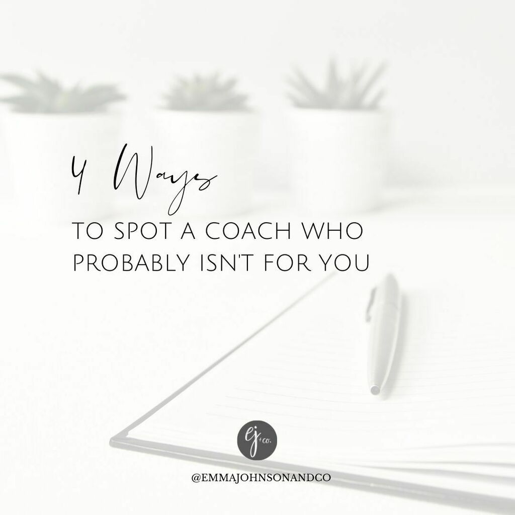 EmmaJohnsonCo's tweet photo. I believe that the relationship between a coach and a client is a sacred one. It's got to be a match. 

Here are 4 ways to know that a coach might not be for you: 
(1) they don't have any experience or knowledge of your industry, 
(2) they try to wow you… https://t.co/9NFh1jjrb4 https://t.co/1uEy8q2asM