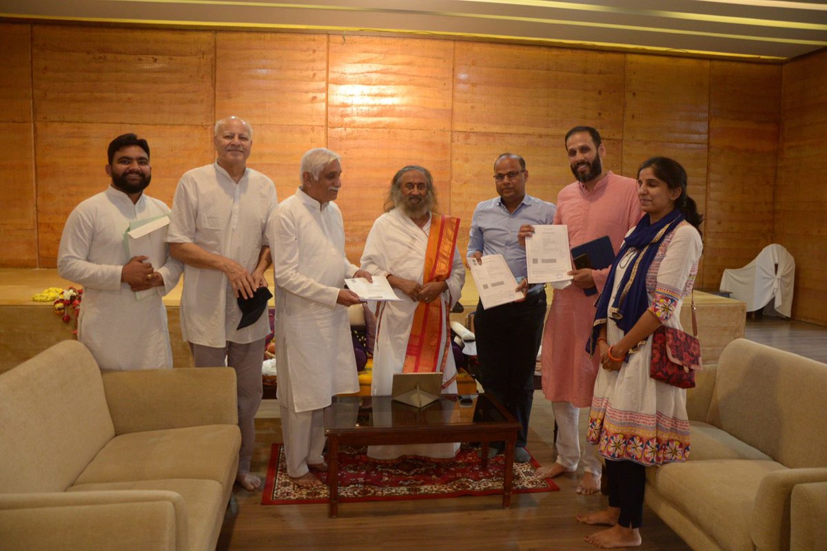 SriSriRDP's tweet photo. SSRDP will electrify 7 schools in West Siang, Papampure District, Arunachal Pradesh. MoU with @SchneiderIndia was signed for CSR funding in the presence of Gurudev @SriSri @ArtofLiving @MSDESkillIndia @LabourMinistry https://t.co/Sw8RADl1ym
