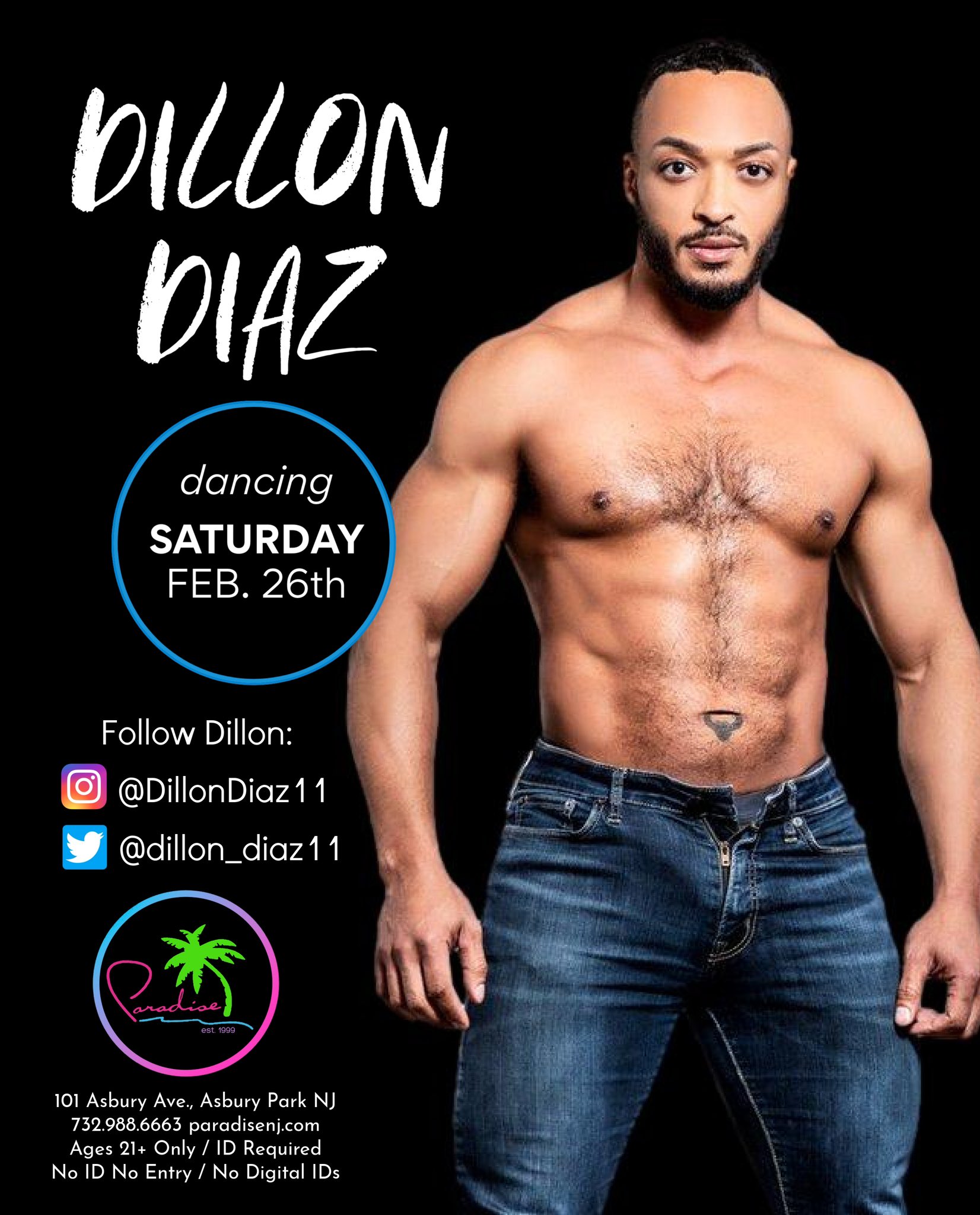 Paradise on X: Dillon Diaz dancing for you all night long Saturday 226  😜💖🌴 Follow Dillon at: @DillonDiaz11 #paradisenj #paradisenjclub  #jakewaters #asburypark #lgbtq t.coIRCHN9JjEW  X