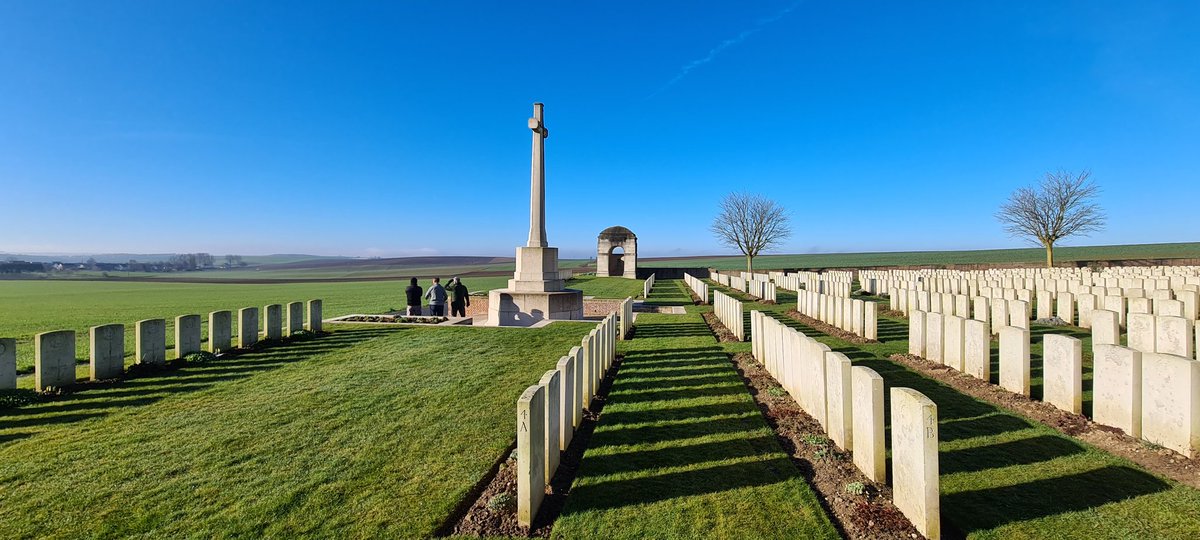 What a glorious morning &amp; such a fantastic view from <a href="/CWGC/">Commonwealth War Graves</a> Ovillers Military Cemetery to start the day with