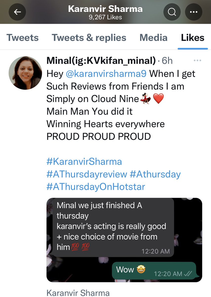 MinalMins's tweet photo. Thank You Main Man !!
#KaranvirSharma #AThursday #AThursdayreview https://t.co/Q5F87KOvaA