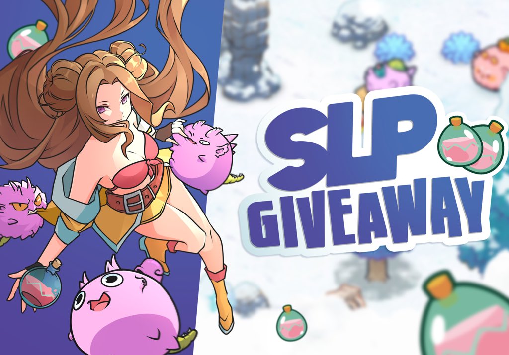 MyrtleSarrosa (@myrtlegail) on Twitter photo 🎁 3000 SLP Giveaway 🎁
🎉🎊 3 winners will get 1K SLP Each
1️⃣ RT & Tag 3 Friends
2️⃣ Follow <a href="/MyrtleGail/">MyrtleSarrosa</a> <a href="/onjoyride/">Joyride Games</a> and <a href="/JoshBreedsNFT/">JoshBreedsNFT</a>
Winner in 12 Hours! 🎊 🎁 3000 SLP Giveaway 🎁
🎉🎊 3 winners will get 1K SLP Each
1️⃣ RT & Tag 3 Friends
2️⃣ Follow <a href="/MyrtleGail/">MyrtleSarrosa</a> <a href="/onjoyride/">Joyride Games</a> and <a href="/JoshBreedsNFT/">JoshBreedsNFT</a>
Winner in 12 Hours! 🎊
