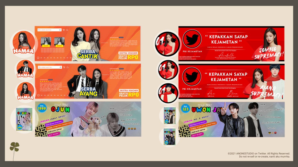 anonestudio's tweet image. ㅤ
A retweet will be highly appreciated! 💖

Halo! Hari ini aku OPEN santai dengan katalog terlampir, dari lucu sampai jamet. Untuk detailnya bisa cek utas ini, ya. 🌻✨ ㅡ #zonaba #zonauang 
ㅤ