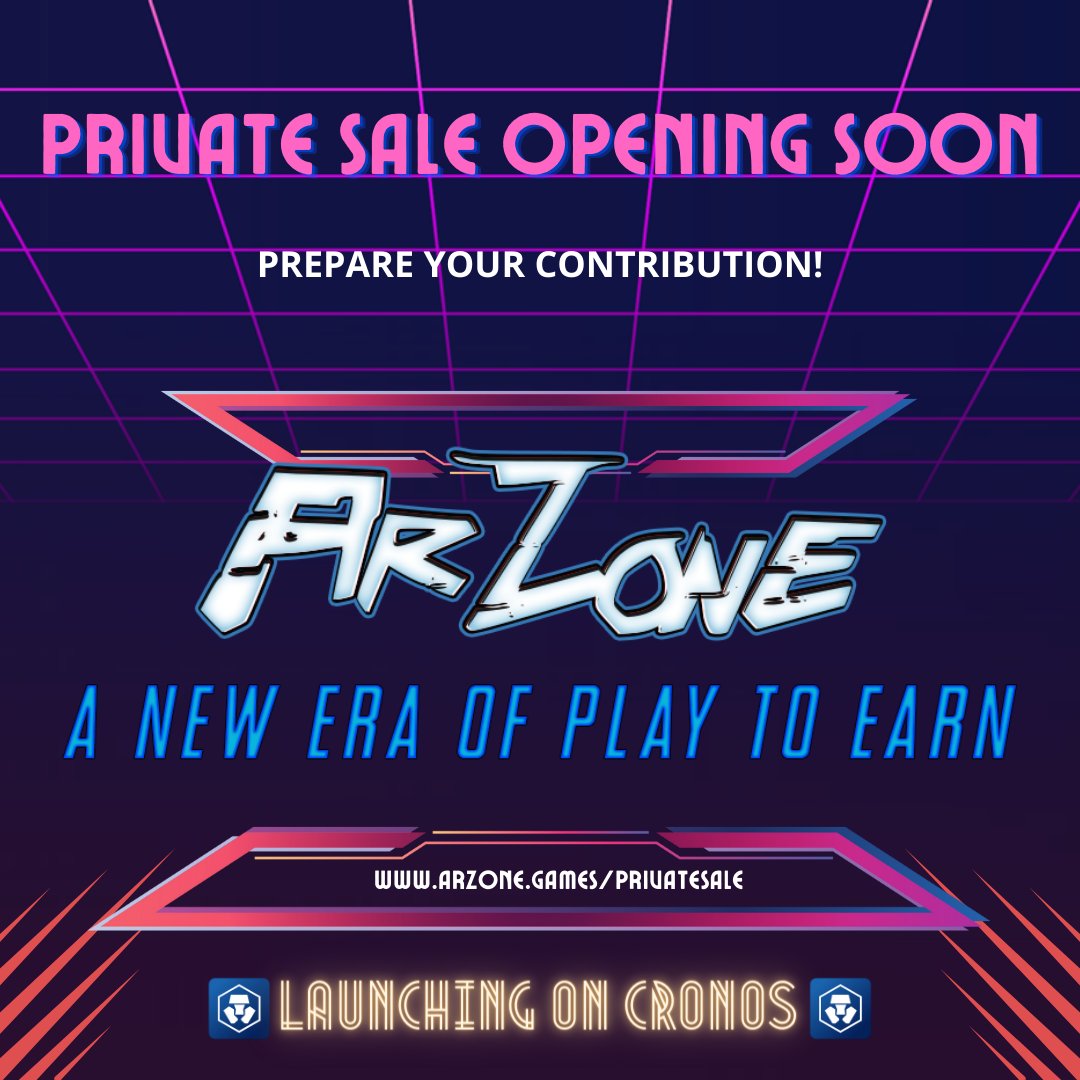 ARZoneOfficial's tweet photo. We are getting extremely excited to move forward with our private sale! Get the details 👇👇

https://t.co/xpwrFfnmBf

#Metaverse #NFTs #PrivateSale #Cronos #CronosMetaverse #crofam #FFTB https://t.co/6fmGIFaHBE