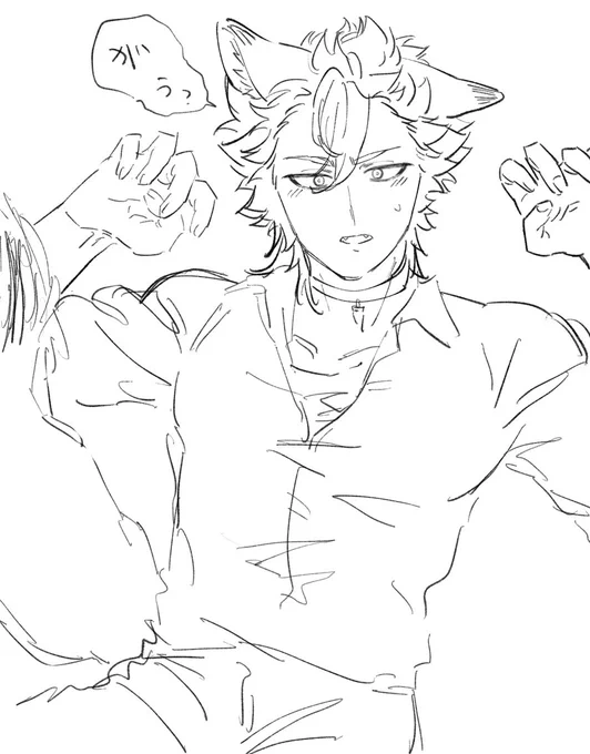 押し倒された感じ描こうとか考えてたが、ぼつ 