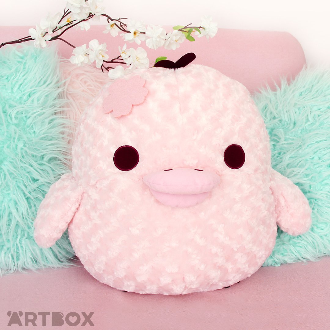 Show your love for Kiiroitori 💕 #Kiiroitori is looking pretty in pink with this super soft new Sakura XL Plush 🌸 >> artbox.co.uk/sanx~b2.html