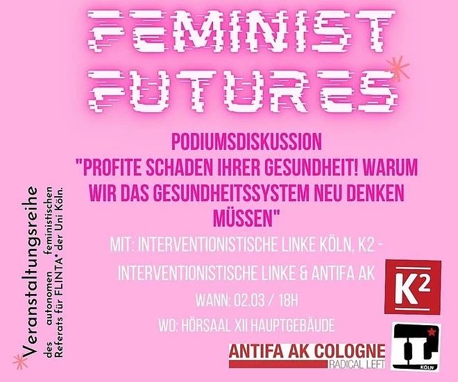 CologneK2's tweet photo. Kommt zur Veranstaltung kommenden Mittwoch! Warum wir das Gesundheitssystem neu denken müssen. 2.3. 18 Uhr, Uni Köln.
(Referierende in den Kommentaren) https://t.co/rgd2SI4sko