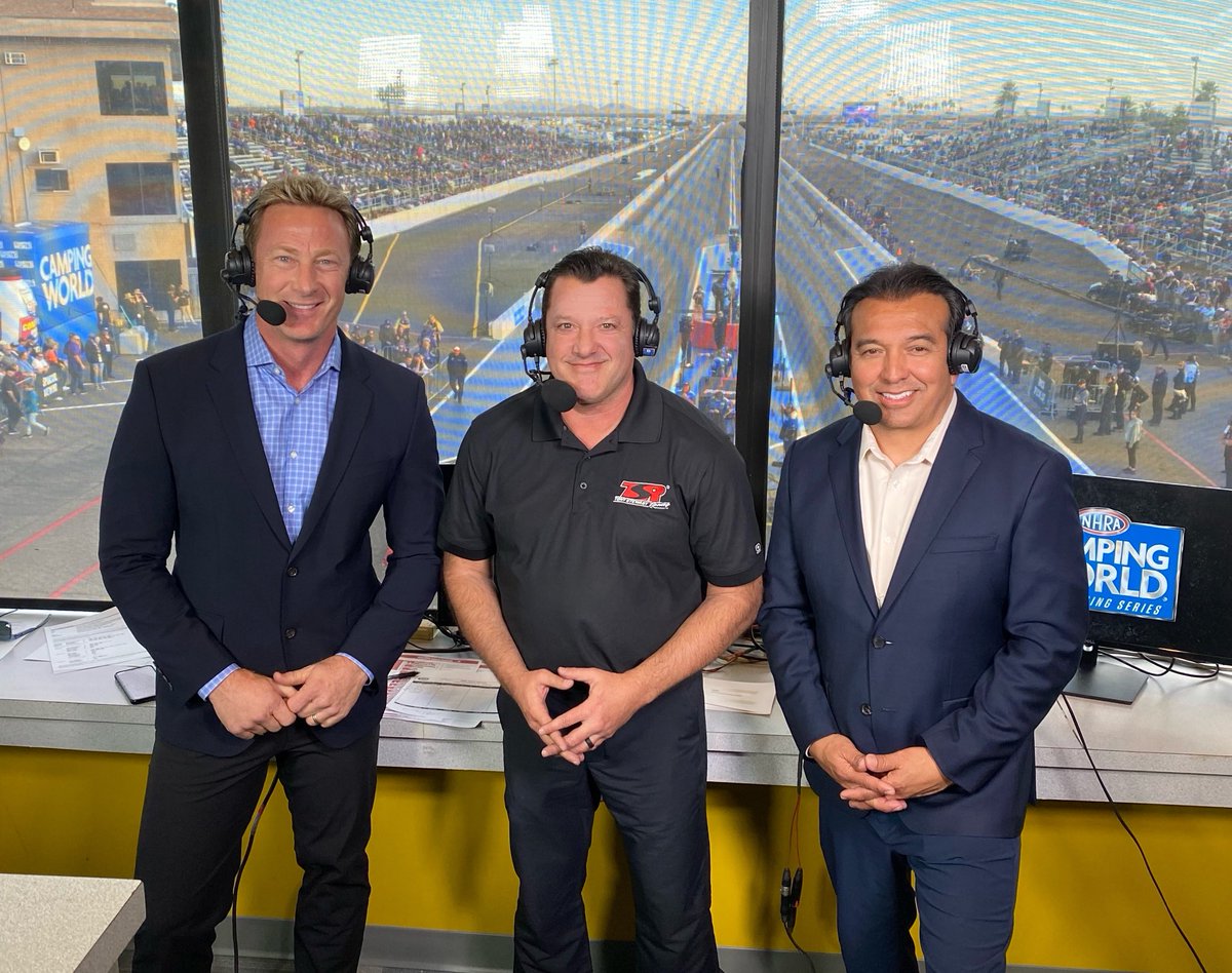 NHRA (@nhra) on Twitter photo We had a special guest in the tv booth yesterday! Join @BrunoMassel, <a href="/TonyStewart/">Tony Stewart</a>, <a href="/TonyPedregon/">Tony Pedregon</a> for a Friday qualifying recap today on <a href="/FS1/">FS1</a> at 11a ET! #ArizonaNats 🌵 We had a special guest in the tv booth yesterday! Join @BrunoMassel, <a href="/TonyStewart/">Tony Stewart</a>, <a href="/TonyPedregon/">Tony Pedregon</a> for a Friday qualifying recap today on <a href="/FS1/">FS1</a> at 11a ET! #ArizonaNats 🌵