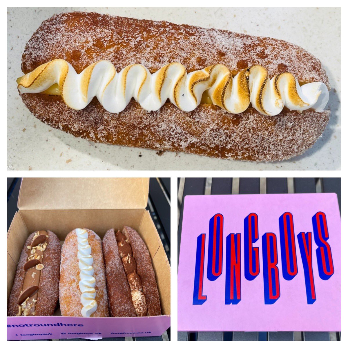 FoodieForce's tweet photo. If you love doughnuts and are in London then you need to visit @longboys_uk near Kingscross station. My personal favourites are the hazelnut, with lemon meringue as a close second #foodie #doughnuts #dessert #kingscross https://t.co/euUlTCwzys