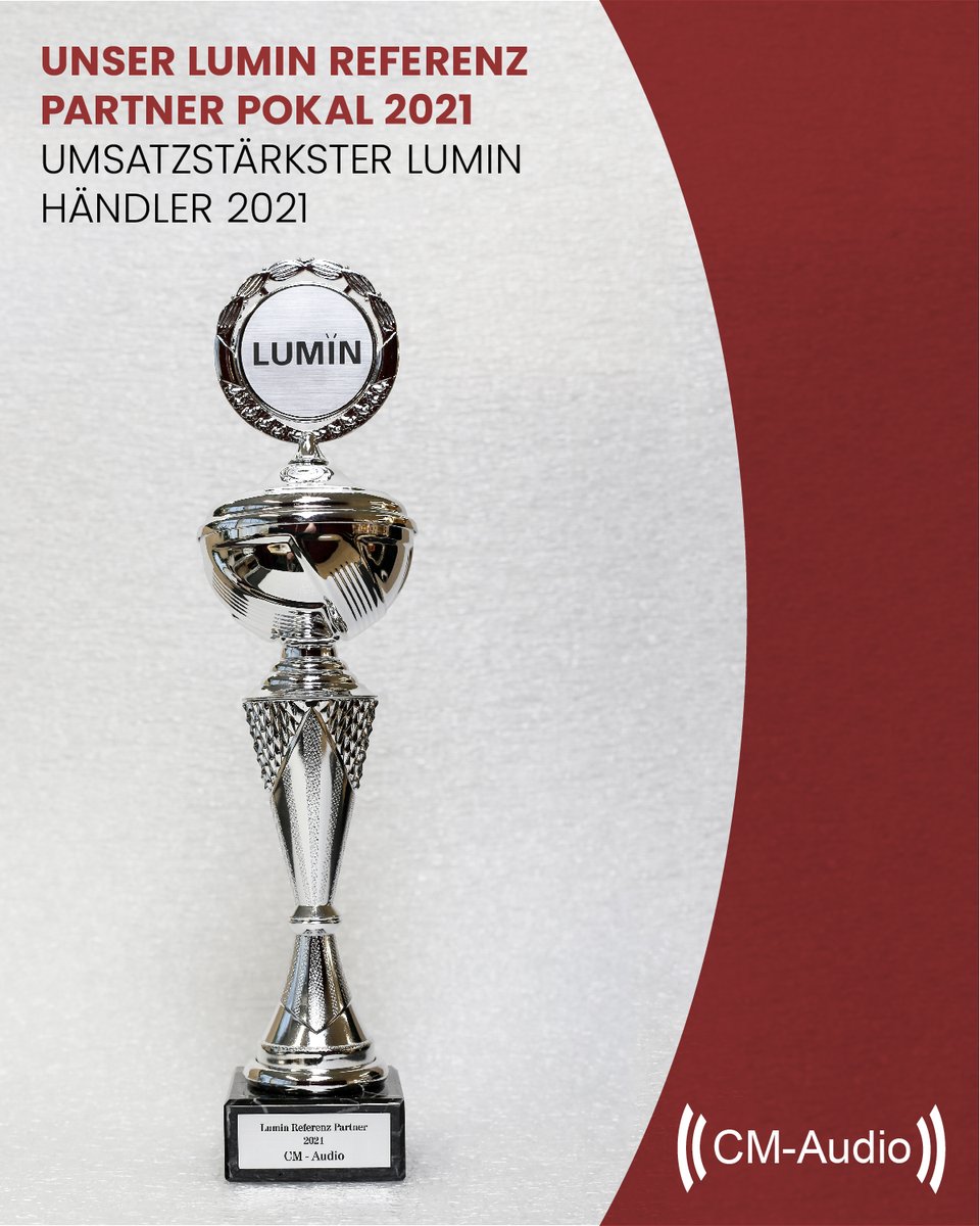 CMAudioDotNet's tweet image. CM-Audio umsatzstärkster Lumin Händler 2021.
Einen Pokal bekommt man als HiFi Händler eher selten verliehen.
Um so mehr freut uns der „Lumin Referenz Partner Pokal“, der uns als umsatzstärkster Lumin Händler 2021 auszeichnet.