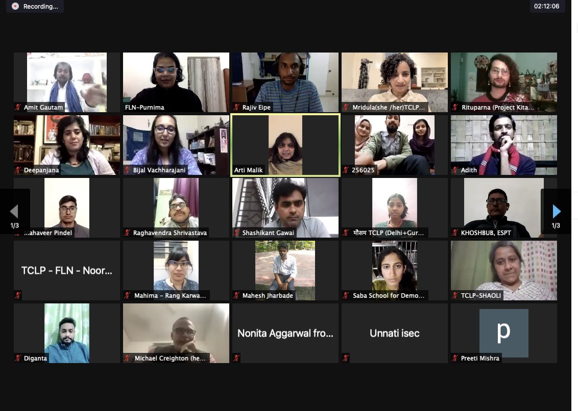 70 se adhik library karyakarta aaj ki Publishing Webinar me humse jude. Tahe dil se shukriya <a href="/bijal_v/">Bijal Vachharajani</a> <a href="/dpanjana/">Deepanjana</a> aur Rajiv Eipe ka ji hone hame itni mahatvapoorna baatein batai kitabon ke nirmaan ke baare me. 

Thank you for being part of the #freelibrarymovement