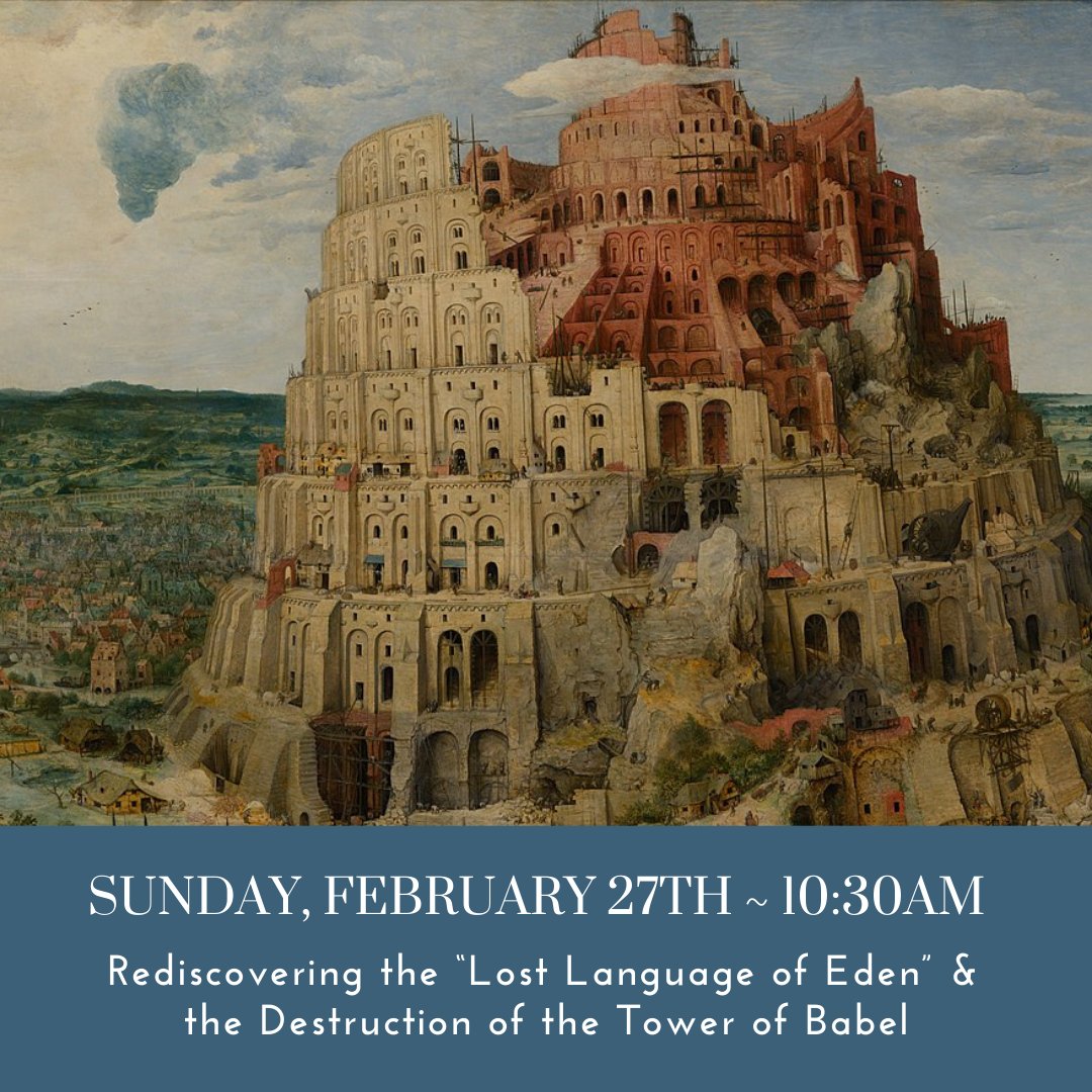 CosmicCenterOSL's tweet image. Join us this Sunday for Sunday Sabbath with Rev. Robin Richardson!

"Rediscovering the Lost Language of Eden &amp;amp; the Destruction of the Tower of Babel"
Sunday, Feb 27th
10:30AM

In person at Cosmic Center or online via Zoom.

Zoom Registration Link Below:
zoom.us/webinar/regist…