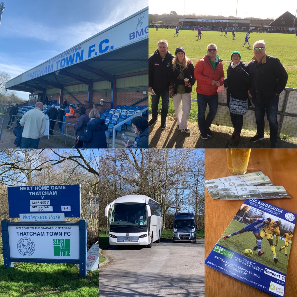 richardletocq's tweet photo. Great afternoon at Thatcham. Good win for @guernseyfc - great turnout from the #mainlanders - thanks for the #hospitality @Thatcham_TownFC https://t.co/ergwWUnPZL