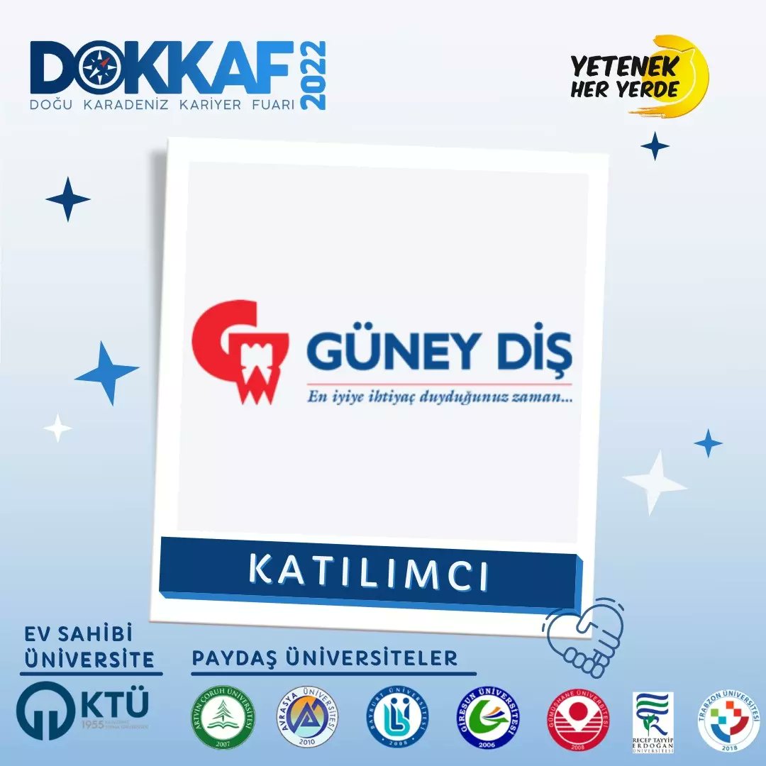DOĞU KARADENİZ KARİYER FUARI (@dokkaf_) on Twitter photo 3. Doğu Karadeniz Kariyer Fuarı (DOKKAF'22) katılımcımız Güney Diş Deposu'na teşekkür ederiz.
<a href="/tccbiko/">T.C. Cumhurbaşkanlığı İnsan Kaynakları Ofisi</a>
<a href="/yetenekheryerde/">Yetenek Her Yerde</a>
<a href="/yetenekapisi/">Yetenek Kapısı</a>
<a href="/GuneyDis/">Güney Diş</a>
<a href="/tcktu1955/">KTÜ</a>
<a href="/ktukariyermrkz/">KTÜ Kariyer Merkezi</a> 3. Doğu Karadeniz Kariyer Fuarı (DOKKAF'22) katılımcımız Güney Diş Deposu'na teşekkür ederiz.
<a href="/tccbiko/">T.C. Cumhurbaşkanlığı İnsan Kaynakları Ofisi</a>
<a href="/yetenekheryerde/">Yetenek Her Yerde</a>
<a href="/yetenekapisi/">Yetenek Kapısı</a>
<a href="/GuneyDis/">Güney Diş</a>
<a href="/tcktu1955/">KTÜ</a>
<a href="/ktukariyermrkz/">KTÜ Kariyer Merkezi</a>