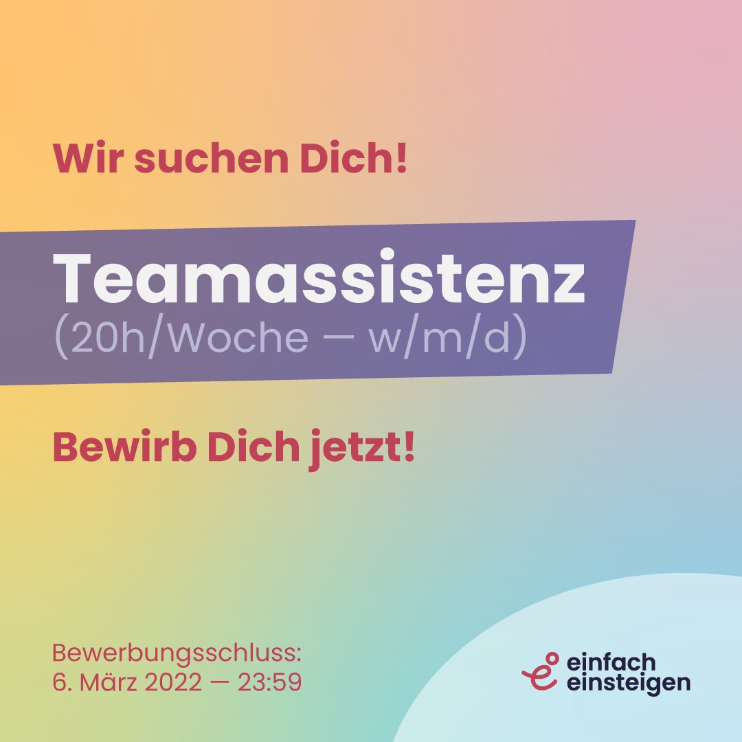 einsteigenjetzt's tweet photo. Du möchtest mit #EinfachEinsteigen eine soziale und nachhaltige #Verkehrswende in die Wege leiten? Bewirb dich jetzt bis zum 06.03.22 als Teamassistenz oder Campaigner*in und werde Teil des Teams! 
Mehr Infos unter: https://t.co/ffgI9tl5I0 oder https://t.co/t3odV2Uo7w https://t.co/pGs34zs1oe