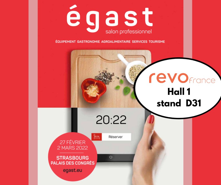 Revo_France's tweet photo. On se voit bientôt à #strasbourg ! Revo participe au salon @EGASTpro. Hâte de retrouver en les professionnels de la #restauration et CHR du #grandest. Merci à notre partenaire Logicique qui nous accueille pour ces 4 jours. 
#digitalisation #logicieldecaisse #CHR #egast2022 https://t.co/2DI6hkrSAD