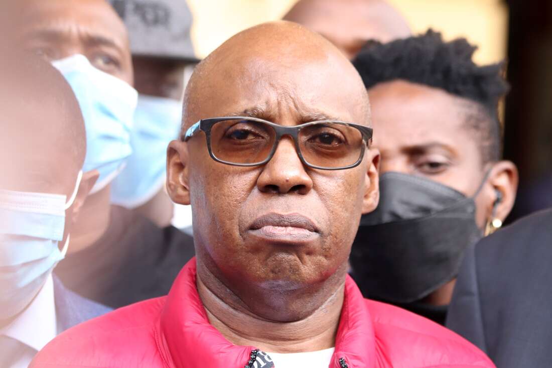 ODM NDC: Businessman Jimi Wanjigi ejected from Kasarani, forced to take shelter at Kasarani Stadium police post before leaving venue.