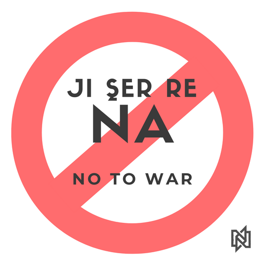 NasName21's tweet photo. Ji şer re "NA"!
"NO" to war!
#kurdî #kurdish #kurdisch #learnkurdish #SpeakKurdish #zimanêkurdî #ziman #nasname2020 #peyv #kurmancî #zimanêdayikê #polyglot #languagematters #kurdishlanguagematters #language 
Ji bo agahiyên zêde | For more: https://t.co/HCUAqupjgb https://t.co/ibTlRcVviQ