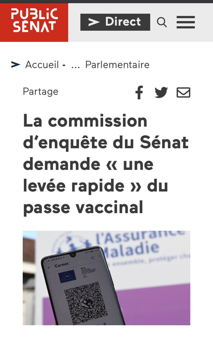 Je salue les recommandations de la commission d’enquête du Sénat sur le passe vaccinal pour laquelle j’ai eu l’honneur d’être auditionnée, ce qui m’a permis de porter une voix différente et plurielle, avec une approche globale des enjeux de santé publique #COVID et non covid. 1/4