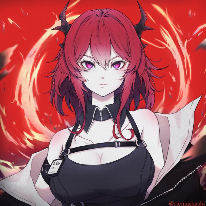 過去に描いた絵をちょこっと修正したやつその2。スルトさんは謎が多いから三周年イベントで掘り下げてくんねぇかなぁ～#アークナイツ #ArknightsFanArt 