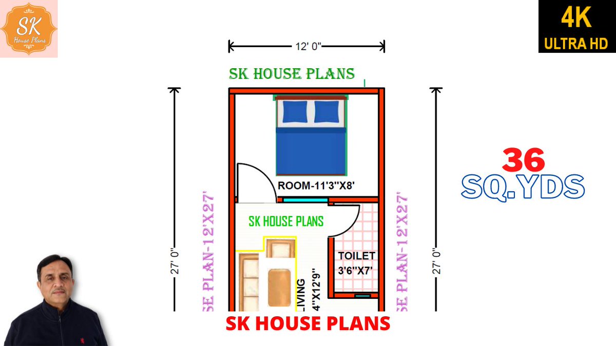 NEW VIDEO :- https://t.co/t6gzkKgQB2 House Plan With Interior 12' X 27' /  324 Sq.Ft / 36 Sq.Yds / 30 Sq.M / 36 Gaj / Beautiful Home Plan  #SKHOUSEPLANS #Houseplan #Housedesign #Homeplan #Homedesign, image size:1200x675