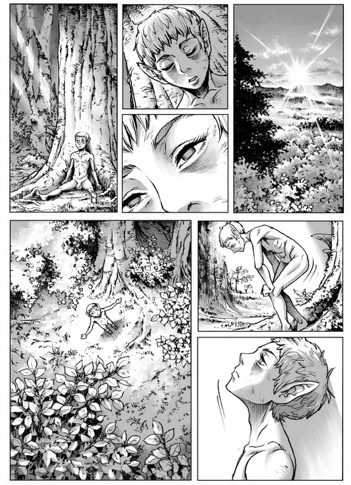 キノコ漫画エピローグを2pアップしました。(これで暫く森を描かずに済むぞ!)https://t.co/N7itfzcWsC 