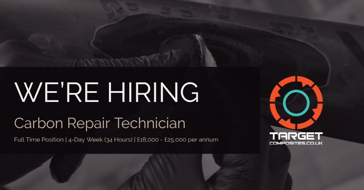 We’re hiring!
We are excited to be offering a full-time position as Carbon Repair Technician.
£18,000-25,000 | 4-day week (34 hours) targetcomposites.co.uk/carbonrepairte… 
#bikerepair #bikerepairs #bikemechanic #bikeshop #carbonbikerepair #carbonbikerepairuk #carbonrepair #bikelifeuk #bikelife