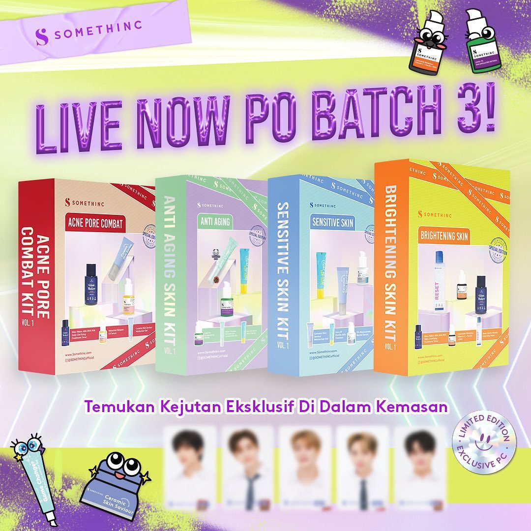 Waah ini udah pasti ganteng-ganteng banget PC nya!!😍 

Sebentar lagi jam 7 nih! Yukk jangan sampe ketinggalan, pantengin terus website Somethinc dan dapetin PC limited edition special bundle batch 3!!💚✨