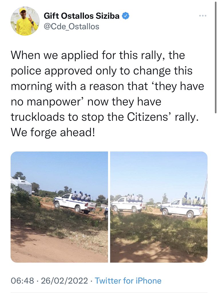 Noe_MalabaNcube's tweet photo. The monster @edmnangagwa is afraid of the citizensβ President @nelsonchamisa. #YellowGokweRally
#JuntaMustfall
#ZimbabweanLivesMatter https://t.co/9ZRT5SihIn