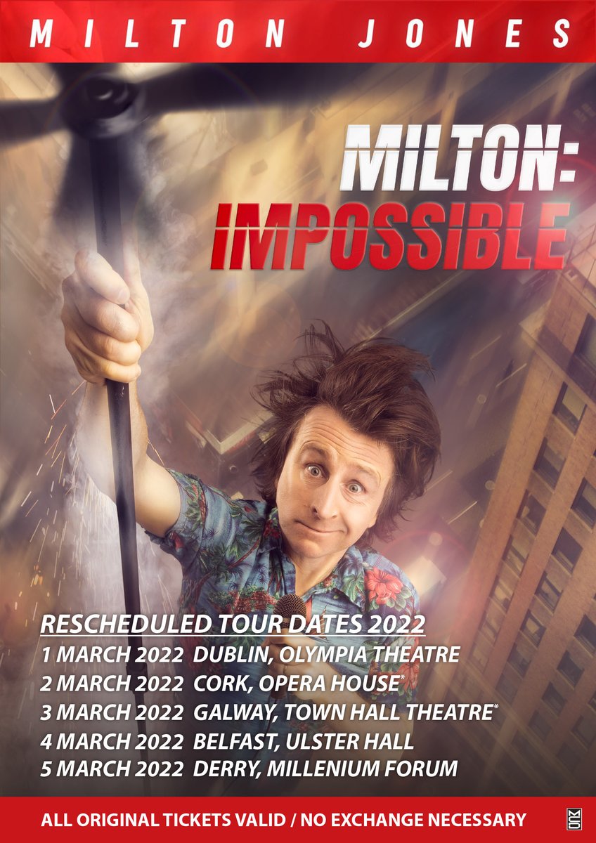 NoelMcHale's tweet photo. it's here @themiltonjones #MiltonImpossible .. extra tickets released for Galway , Black Box https://t.co/Eb55OCFjau
and Derry https://t.co/57QLB9vvD9 https://t.co/TDqWjPCB3M