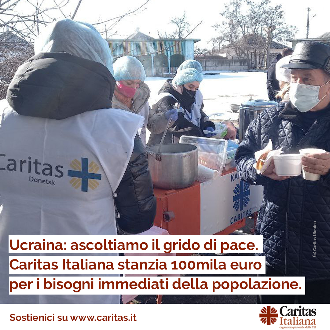 CaritasItaliana's tweet photo. 🙏#Ucraina: ascoltiamo il grido di #pace. Caritas Italiana stanzia 100mila euro per bisogni immediati popolazione. Approfondisci e sostieni nostro impegno qui 👉https://t.co/urUkghqD1d.
#PrayTogether #UkraineUnderAttack @UCSCEI @8xmilleit @EliSoglio @FiorellaMannoia https://t.co/sQYhEmPIGV