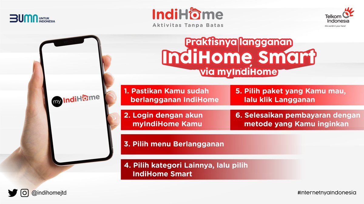 IndihomeJTD's tweet image. Sudah tau belum kalau Kamu bisa memonitor rumah dalam satu genggaman, loh! Hanya dengan IndiHome Smart, serba otomatis atur dan pantau rumah sesuka Kamu.

Yuk, berlangganan sekarang melalui myIndiHome dan nikmati kemudahannya!

#AktivitasTanpaBatas
#InternetnyaIndonesia