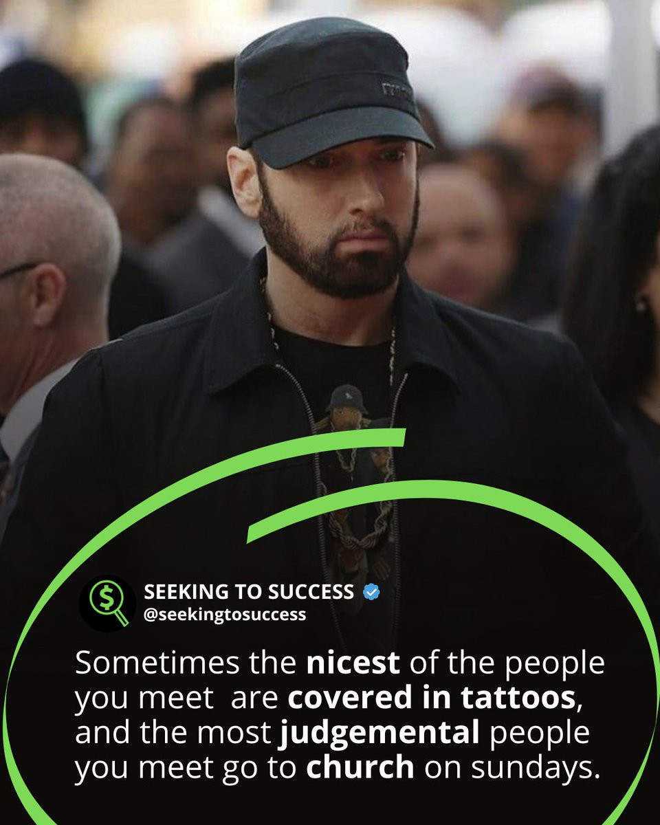 seeking2success's tweet photo. Don't judge people by their looks 
#Eminem #quotesdaily #quotesoftheday #WordsOfWisdom https://t.co/oiTnSodt9c
