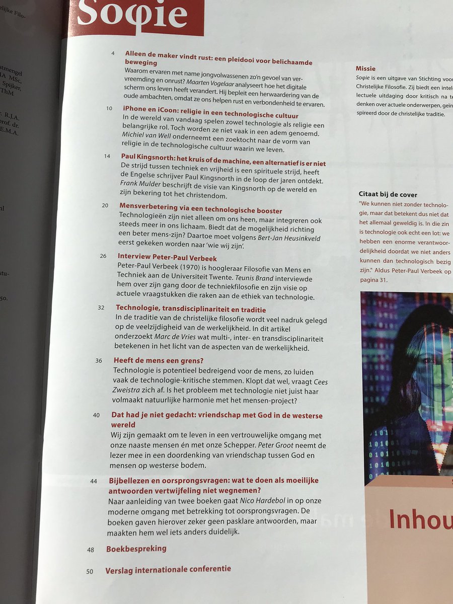 De nieuwe <a href="/tijdschr_Sophie/">Tijdschrift Sophie</a> gaat helemaal over filosofie en technologie, met <a href="/michielvanwell/">Michiel van Well</a> , Frank Mulder, <a href="/BJHeusinkveld/">Bert-Jan Heusinkveld</a>, Cees Zweistra, etc etc. Nu al een klassiek nummer. Te bestellen via sophieonline.nl