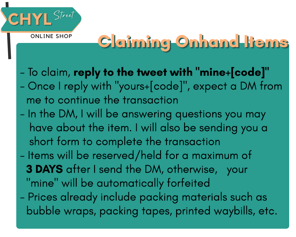 ChylStreet's tweet photo. Chyl Street Onhand Items Guidelines https://t.co/VTk4AcHjm3