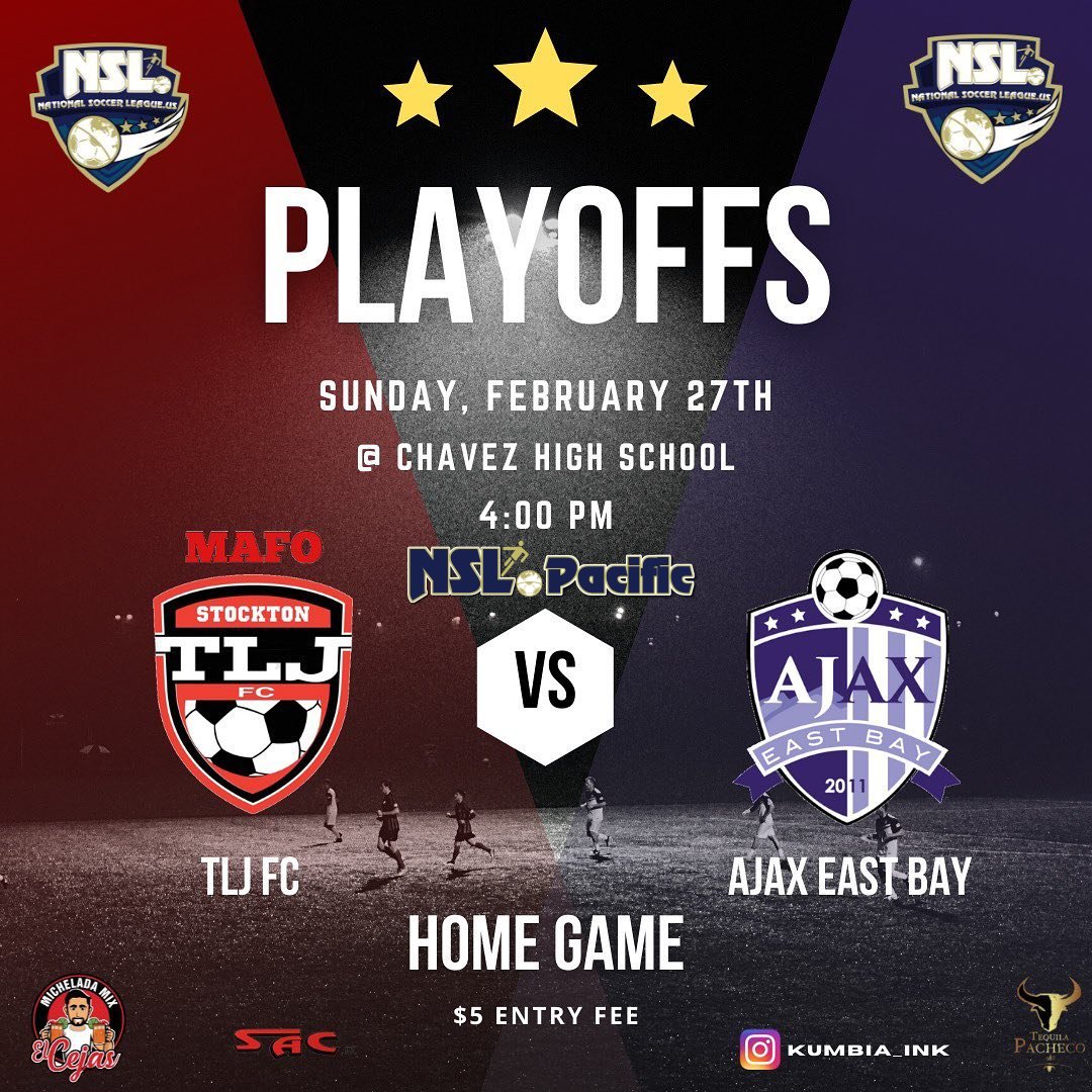 NSL News
National Soccer League US
::MATCHDAY:PLAYOFFS::
NSL Premier Pacific Conference
NSL Premier California North Division
<a href="/NSLSoccerLeague/">NationalSoccerLeague US</a>
<a href="/NSLPacific/">NSL Pacific</a>
<a href="/SanLeandroFC/">SanLeandroUnitedFC</a>
<a href="/sanpablofc1999/">San Pablo F.C.</a>
<a href="/richmondsolfc/">RICHMOND SOL FC Semiprofessional Soccer</a>
<a href="/salinassoccerfc/">Salinas Soccer Academy</a>
<a href="/RealSanJose/">Real San Jose</a>
<a href="/ajaxeastbaysc/">AJAX East Bay Soccer</a>
<a href="/TLJ_FC/">Stockton TLJ FC</a>
<a href="/MarinCountyFC_/">Marin County FC</a>
<a href="/Cruizersfc/">Cruizers FC (at 🏡)</a>