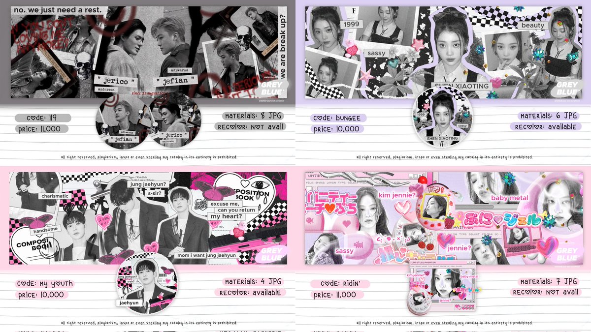 GREYwBLUE's tweet image. [HELP RETWEET, THANK YOU!]

@GREYwBLUE will opened again on Sunday, 02/27 at 1 PM with limited slot only accept 20 slot. Dont forget to read regulations first! DM me for ordering or asking. I also looking for new pals too just tap love and see u! 

[ #zonauang ]