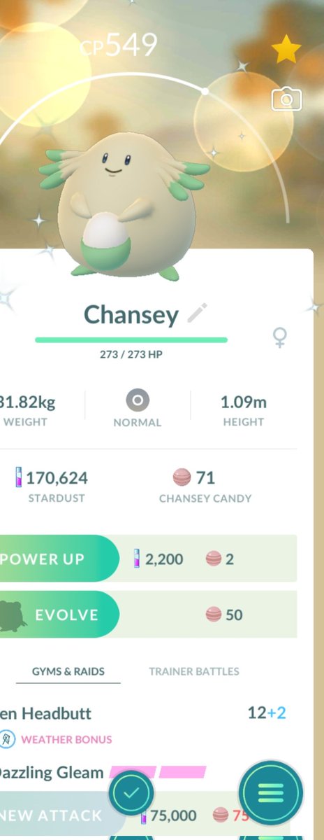 Just caught a shiny chansey in the wild! 😁