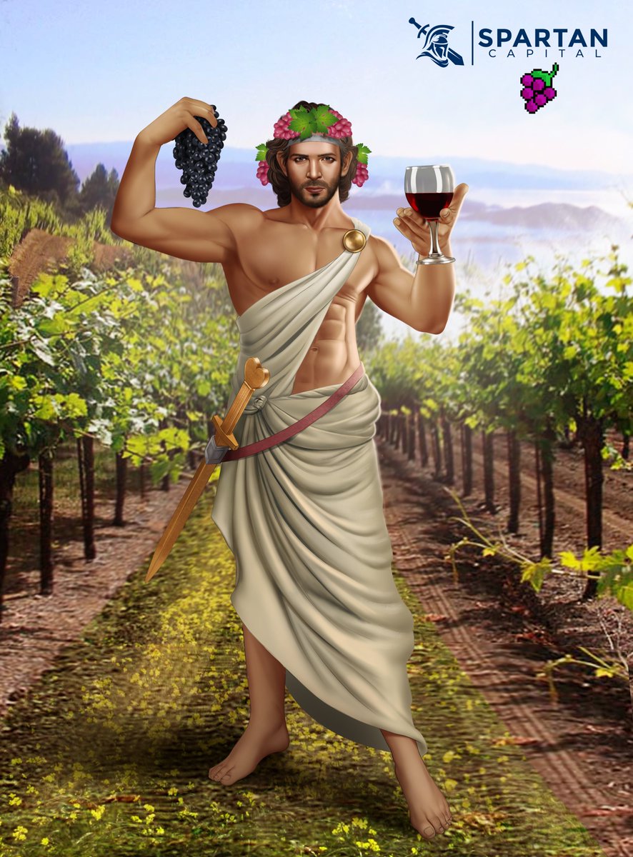 1SpartanCapital's tweet photo. SPARTANS ⚔️

Announcing our exclusive 1/1 Dionysos NFT ⚔️🍇          
In patnership with our friends at @grape_finance 

This 1/1 NFT will give the following benefits:
3 WINES staked at @grape_finance (800$) 🍇
GOLD NFT tier (ZEUS NFT) 🏺

Who will be the lucky one? 👀⚔️🍇 https://t.co/ERwSGCXCjz