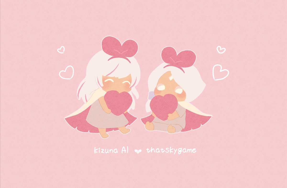 heart multiple girls 2girls white hair chibi dress pink background  illustration images