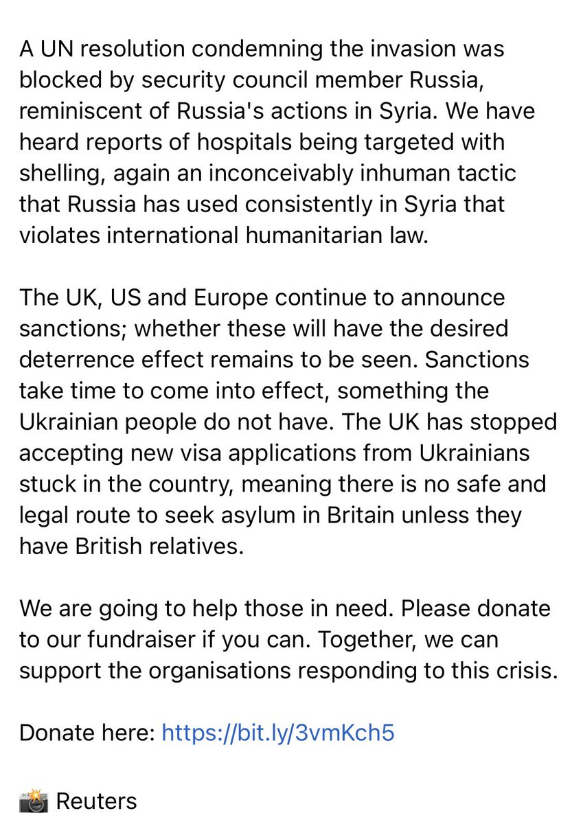 Please donate if you can to support Ukrainian People 💙 

bit.ly/3vmKch5

#StandWithUkraine 

📸<a href="/Reuters/">Reuters</a>