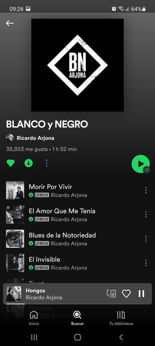 juliabenitez05's tweet photo. Escuchando #ricardoarjona #blancoynegro #spotifyarg #Spotify https://t.co/OUmGhXoy79