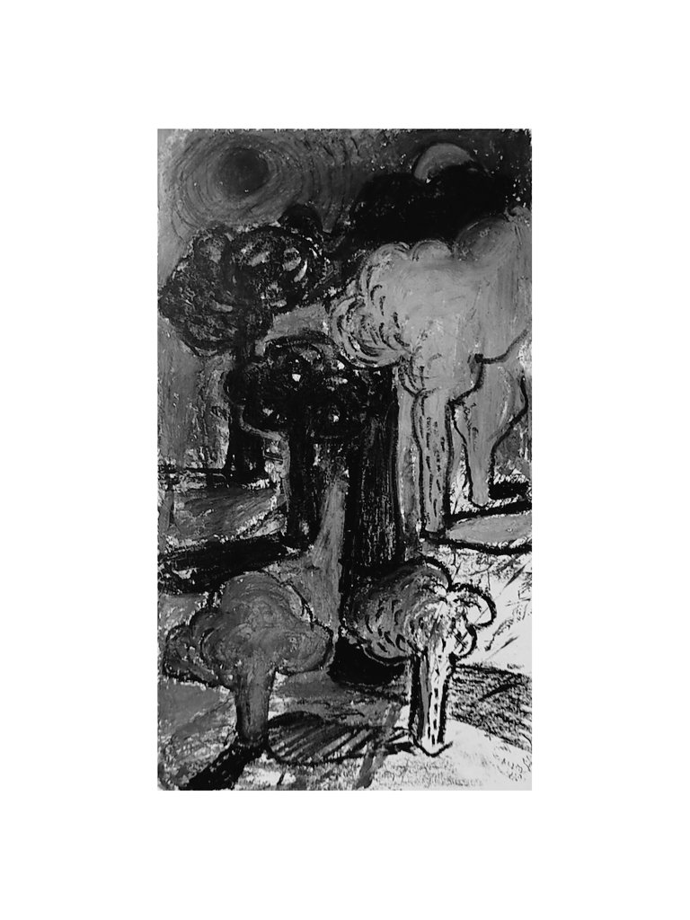 Printmaking mix media work , nature