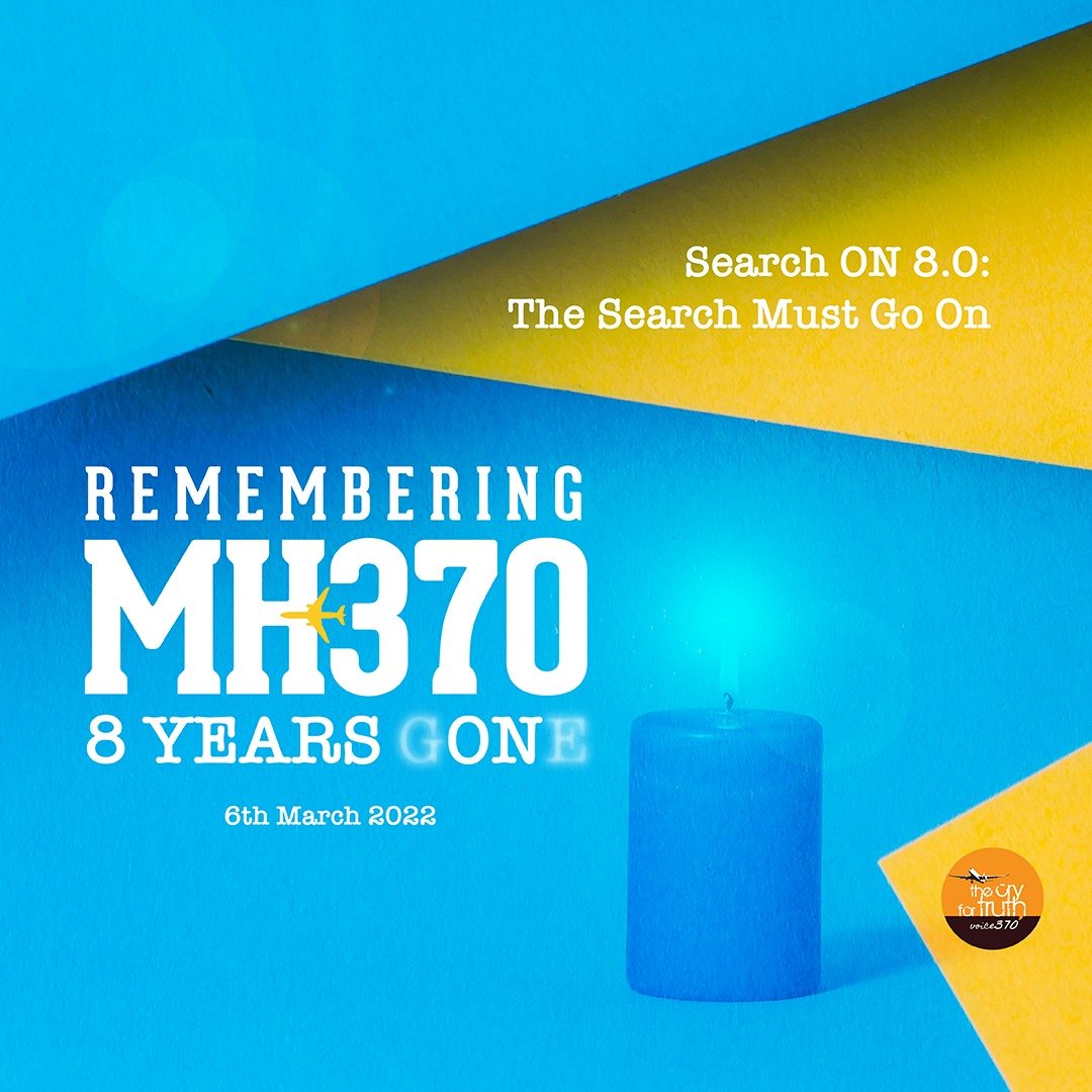 Soon there will be more details about the 8th #MH370 Remembrance to be held by livestream on Sunday 6th March 2022 with <a href="/cryfortruth/">voice370</a> 
#TheSearchMustGoOn