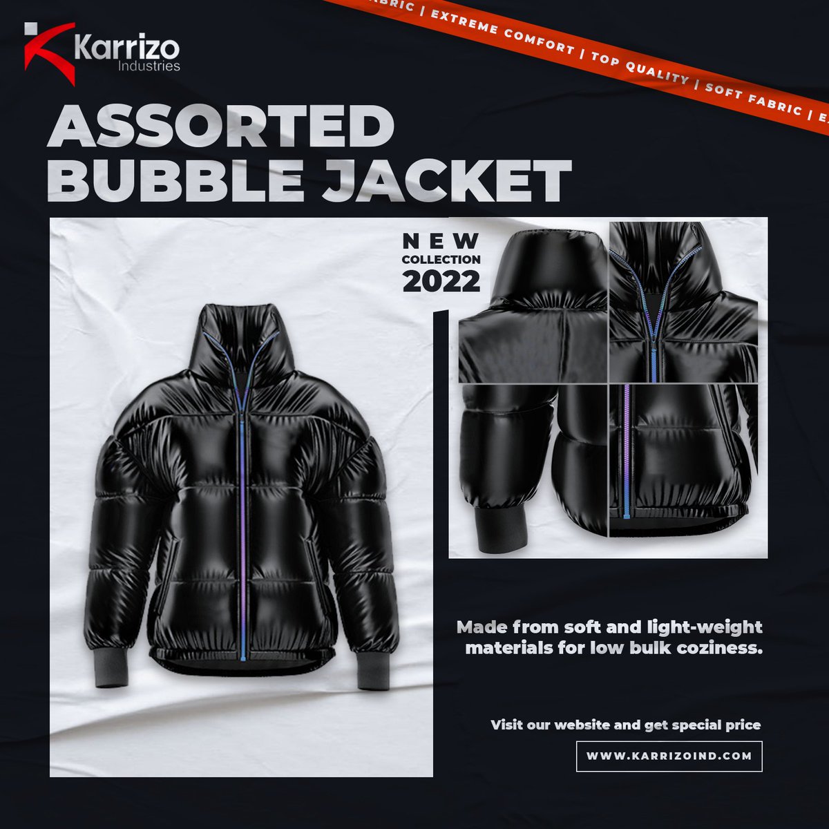 Karrizo_ind's tweet photo. Embrace the cold with our be-spoke bubble jacket.
Need something cozy, soft and light-weighted jacket to protect you from cold? Hit us up for it.
No limitations of color, sponsor or logos.
#karrizo #karrizoindustries #sport #sports #jacket #bubblejacket #jackets #bubblejackets https://t.co/P1L8I11wv4