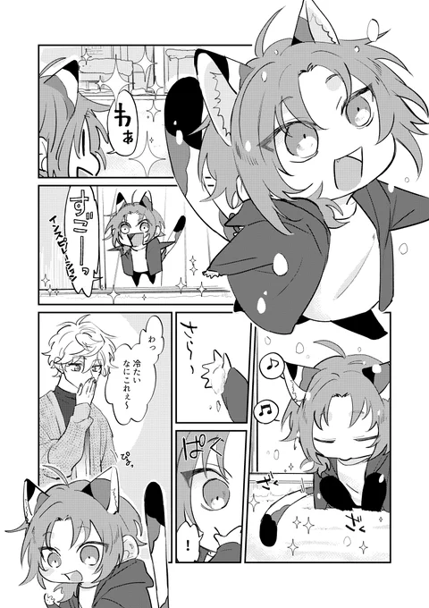【猫化注意】
初めて雪を見たので 