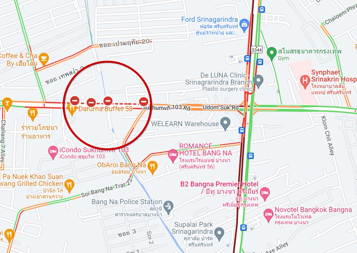 keylight's tweet photo. @ThaiNewsReports I'm 90% sure this is the location. This bridge has been under construction for about 2 years. I think they were nearing completion with both directions open. (Street view still shows 2 lanes closed.) Obviously something went wrong! FYI... แผนที่ช่วยได้! https://t.co/nE5YE6LFOm https://t.co/9LdrDRLhX8